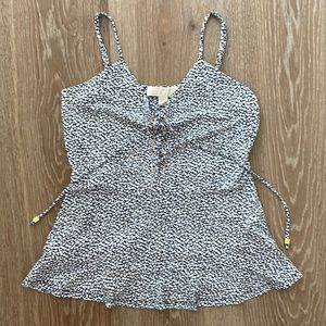 MICHAEL KORS💙peplum floral cami with gold ties